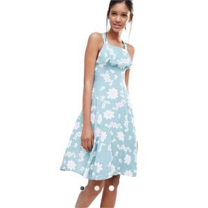 For✨Love & Lemons Blue White Floral Sweet Jane Apron Dress Size S